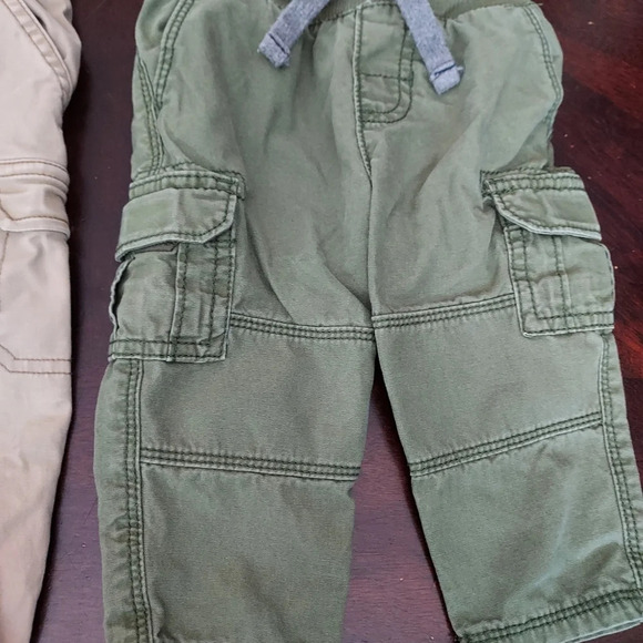 Carter's Lot of 2 Cargo Pants - Khaki and Green Color Size 9 Months - Picture 3 of 7